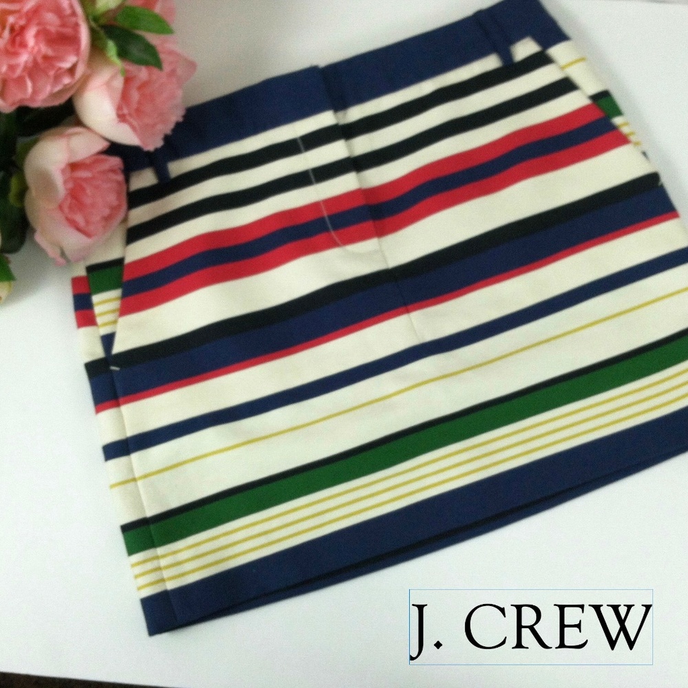 J. Crew Striped Mini Skirt with Pockets Size 4